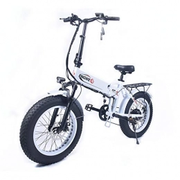 ENGWE Electric Bike ENGWE EP-2 Outlaw Fat Tire Electric Bike Foldable Off-Road Fat eBike 20-inch Wheels with Power Assist, Freehub and Shimano 6-Speed Gear Shifts (White)