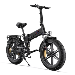 ENGWE Electric Bike ENGWE Folding Electric Bike 250W, 20''×4.0'' With Thick Off-Road Tyres, 7-Speed Gearbox And Replaceable 48V 13Ah Lithium Battery - Speed Up To 25KM / H And Range Up To 100KM (black), 175*57*123cm