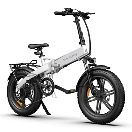 A Dece Oasis Electric Bike equipped with rear racks and fenders, ADO A20F XE E-folding bike | e-bike | pedelec e-bike 4.0 Fat tyres, 250W motor / 36V / 10.4Ah battery / 25 km / h, White…