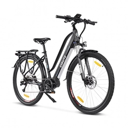 ESKUTE Bike ESKUTE Electric City Bike 28”Electric Bicycle Bafang Mid-drive Motor 250W with Removable Li-Ion Battery SAMSUNG 36V 12A for Adults, 9 Speed Gear Hydraulic Discs Brakes