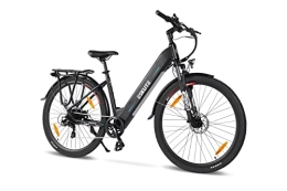 ESKUTE Bike ESKUTE Polluno Electric City Bike 28”Electric Bicycle Bafang Motor 250W Samsung Cell Lithium-ion Integrated Battery 36V 14.5Ah for Adults, Shimano 7 Speed, Range 65 miles