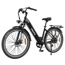 ESKUTE Electric Bike ESKUTE Polluno Plus 28" Electric Bike, 250W Bafang Motor, 36V 20Ah Internal Lithium Battery, Up to 74 Miles, Shimano 7 Gear, Maximum Speed 15.5mph, Electric City Bikes for Adults