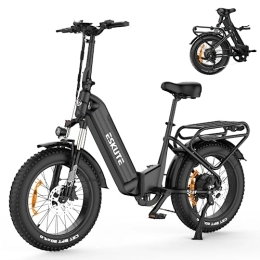 ESKUTE Electric Bike ESKUTE Star Electric Folding Bike 20" x 4.0" Fat Tires, 250W Bafang Motor, 36V 25Ah Removable Internal Battery Samsung Cell, Up to 80 Miles, Shimano 7 Gear, Foldable Electric Commuter Bikes for Adults
