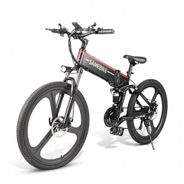 U/C Electric Bike Europ Local Shipping S21 Speed Electric Bike For Adults, 48V / 10Ah Battery, 350W Brushless Motor Mileage 40KM / 60KM On PAS Mode Mountain Bicycle, 20 Inch Tire Max Speed 30KM E Bike (Black)