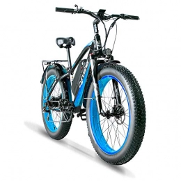 Excy Electric Bike Excy 26 Inch Wheel All Terrain Fat Electric Bicycle Aluminum Bike 48V 13AH Lithium Battery Snow Bike 7- Speed Oil Cable Brake XF650 (BLUE)