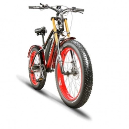 Excy Electric Bike Excy 26 Inch Wheel All Terrain Fat Electric Bicycle Aluminum Bike 48V 17AH Lithium Battery Snow Bike 21 Speed Hydraulic disc brake XF650 (RED)
