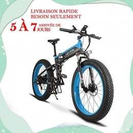 Extrbici Bike Extrbici Folding Electric Cruiser Bike XF690 500W 48V 10AH Hidden Battery Fat Bike Mountain Beach Snow Bicycle Full Suspension 7 Speeds 26 * 4.0 Fat Tire Hydraulic Disc Brake (Black Blue)