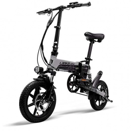 Extrbici Electric Bike Extrbici G100 14-inch folding electric bike, 300W motor, full suspension, dual disc brakes, with LCD display, 5-level pedal assist (gray)