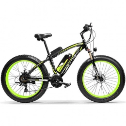 Extrbici  Extrbici XF660 Electric Bike 48V 1000W Mens Mountain Ebike 7 Speeds 26 inch Fat Tire Road Bicycle Snow Bike Pedals with Disc Brakes and Suspension Fork (Removable Lithium Battery) (Green)