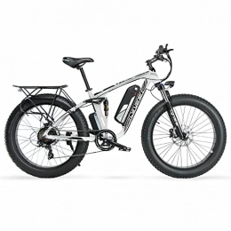 Extrbici  Extrbici XF800 Mountain Bike 250Watt 48V Electric Mountain Bike Fully cushioned Comes with Pannier Bag(white)