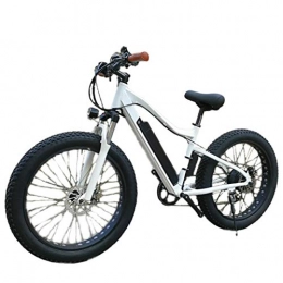 FJX Electric Bike F-JX Electric Bicycle, Wide and Fat Snowmobiles, 26 Inch Mountain Outdoor Sports Variable Speed Lithium Battery Bike - White, 26 Inches X 18.5 Inches