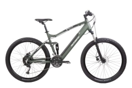 F.lli Schiano Electric Bike F.lli Schiano E-Fully 27.5" E-Bike, Electric Mountain Bike with 250W Motor and integrated into the frame removable Lithium Battery, Schimano Speeds, LCD Display, in Dark Khaki, double suspension