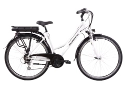 F.lli Schiano Electric Bike F.lli Schiano E-Ride 28" E-Bike, Women's Electric City Bicycle with 250W Motor and removable 36V 10.4Ah Lithium Battery, with 21 Speeds, in White, White