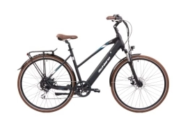 F.lli Schiano Bike F.lli Schiano E-Voke 28" E-Bike, Electric Trekking Bike with 250W Motor and removable 36V 11.6Ah Lithium Battery, Shimano 8 Speeds, in Black, LCD Display