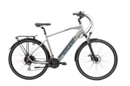 F.lli Schiano Electric Bike F.lli Schiano E-Wave 28" E-Bike, Electric City Bicycles with 250W Motor and removable 36V 11.6Ah Lithium Battery, with Shimano 24 Speeds, for Men in Silver, LCD Display