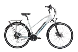 F.lli Schiano Electric Bike F.lli Schiano E-Wave 28" E-Bike, Electric City Bicycles with 250W Motor and removable 36V 11.6Ah Lithium Battery, with Shimano 24 Speeds, for Women in Silver, LCD Display