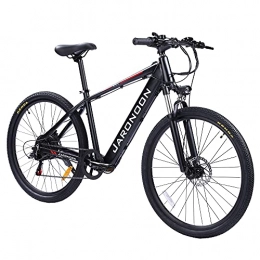 GTWO Electric Bike F1 Mountain Bike 27.5 Inch Wheels, 7 Speed Transmission Ebike for Adult, Dual Disc Brakes (Black Red)