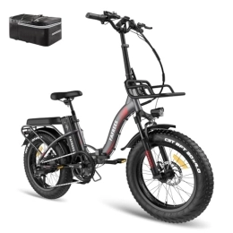 Fafrees Bike Fafrees 20" Fat Tire Electric Bike, F20 MAX ebike with 48V 22.5Ah Removable Battery, Electric Bicycle Commute E-bike, LCD Display, Shimano 7 Speed, Folding bike for Adults (grey)