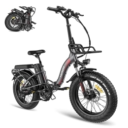 Fafrees  Fafrees 20" Folding Electric Bike, Fat Tire E-bike, 48V 22.5Ah Battery Electric Bicycle with 3 Riding Modes City EBike, Height Adjustable, Unisex Adult (grey)