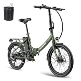 Fafrees Electric Bike Fafrees Electric Bike, 20" Fat Tire Ebikes, 14.5AH 36V 250W Folding Electric Bikeswith UK plug, 55-110KM E Bike with SHIMANO 7 Speeds, City electric Mountain Bicycle for Adults (Green)