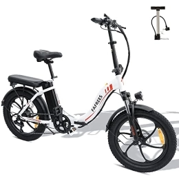 Fafrees Bike Fafrees Electric Bike, 20" Fat Tire Ebikes, 16AH 36V 250W Folding Electric Bikes, 60-130KM E Bike with SHIMANO 7 Speeds, City electric Mountain Bicycle for Adults (white)