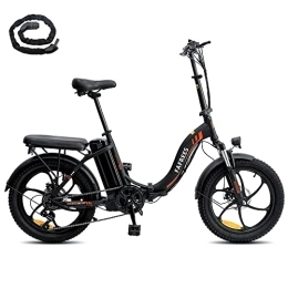 Fafrees  Fafrees Electric Bike, 20" Fat Tire Ebikes, 16AH 36V 250W Folding Electric Bikes，SHIMANO 7 Speeds, 60-130KM E Bike, City electric Mountain Bicycle for Adults (Black)