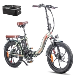 Fafrees Electric Bike Fafrees Electric Bike, 20" Fat Tire Ebikes, 18AH 36V 250W Folding Electric Bikes, 70-150KM E Bike with SHIMANO 7 Speeds, 3 Riding Modes, City E Bike Mountain Bicycle for Adults (Green)