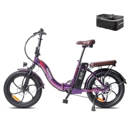 Fafrees Electric Bike Fafrees Electric Bike, 20" Fat Tire Ebikes, 18AH 36V 250W Folding Electric Bikes, 70-150KM E Bike with SHIMANO 7 Speeds, 3 Riding Modes, City E Bike Mountain Bicycle for Adults (Rose)