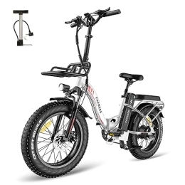 Fafrees Electric Bike Fafrees Electric Bike, 20" Fat Tire Ebikes, 48V 22.5Ah E Bike, 100-160KM Electric Folding Bikes with 7 Gears SHIMANO System City E Bike Mountain Bicycle for Adults (white)