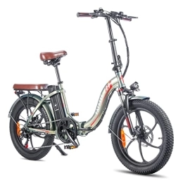 Fafrees Bike Fafrees Electric Bike, 20" Folding Electric Bikes for Adults, 36V 18Ah / 648Wh Removable Battery Ebike 120-150KM Mileage Pedal Assist MTB, 3.0" Fat Tire Electric Bike for Man Women, F20 Pro Green