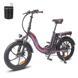 Fafrees  Fafrees Electric Bike, 20 Inch Fat Tire Ebikes，18AH 36V 250W Folding electric bicycle, 70-150KM E-Bike with 3 Riding Modes, SHIMANO 7 Speeds, City e bikes Mountain Bicycle for Adults (Rose)
