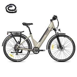 Fafrees  Fafrees Electric Bike, 27.5 Inch E Bike, Pedal Assist City Bike with 36V 14.5Ah Electric Bike Battery, 250W, City E Bike for Adults (gold)