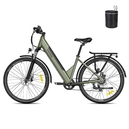 Fafrees  Fafrees Electric Bike 27.5", Men Electric City Bicycle with 7 Speeds, 250W Motor and 36V 14.5Ah E-bike Battery, Women bike (green)