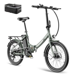 Fafrees  Fafrees Electric Bike, 522Wh Folding Electric Bikes, 36V 14.5Ah Removable Battery Pedal Assist up to 90KM, 250W Ebike for Adults for City Commute with SHIMANO 7 Shifter, 2023 Official F20 LIGHT Green
