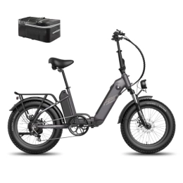 Fafrees Bike Fafrees Electric Bike, 998Wh Folding Electric Bikes with 48V / 10.4Ah*2 Removable Batteries, Assist Mode to 140KM, 20 * 4.0 Fat Ebike for Adults, 65N.m MTB for Snow Beach Commute, FF20 Polar 2023 Black