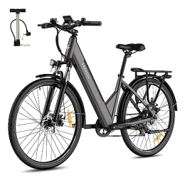 Fafrees Bike Fafrees Electric Bike, E-bike Electric Power-assisted bike for women and men, 27.5inch city bike, with 250W motor, shinmano 7-speed, 36V 14.5AH removable e-bike battery for Adults (grey)