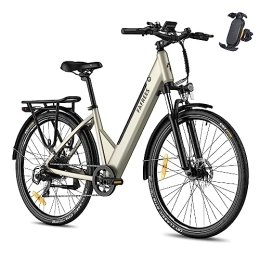 Fafrees  Fafrees Electric Bike, F28 PRO Women City Bike 250W, 27.5" Electric Bicycle with 36V 14.5Ah Removable E-Bike Battery, LCD Display, Dual Disk Brake, Shimano 7 Speed, men electric bike (gold)