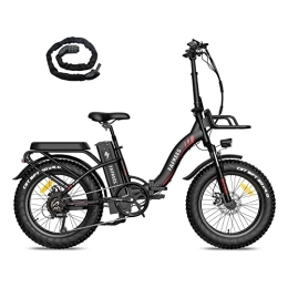 Fafrees Bike Fafrees Electric Bike, Folding Electric Bike for Adults, 48V 22.5Ah 1080 Watthours Battery with SAMSUNG Cells, 100KM Mileage Ladies Ebike, 20*4 INCHES Fat Tire Electric Bicycle for Men, F20 Max Black