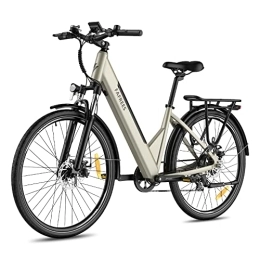 Fafrees Bike Fafrees Electric Bike with APP, Ebike with 36V 14.5Ah Battery 100KM Pedal Assist, 27.5 Inches Electric Bikes for Adult Low Frame, 250W City Electric Bicycle, Shimano 7 Speed, UK Legal, F28 Pro Gold
