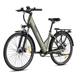 Fafrees Electric Bike Fafrees Electric Bike with APP, Ebike with 36V 14.5Ah Battery 100KM Pedal Assist, 27.5 Inches Electric Bikes for Adult Low Frame, 250W City Electric Bicycle, Shimano 7 Speed, UK Legal, F28 Pro Green