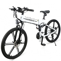 Fafrees Bike Fafrees Electric Bikes for Adult, Magnesium Alloy Folding Electric Mountain Bike All Terrain, 26" 48V 350W 10.4Ah Removable Lithium-Ion Battery, Black (White)