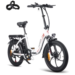 Fafrees Bike Fafrees F20 Electric Bicycle, 20 * 3.0 Inch Fatbike, Folding Electric Urban Bike, 250W 16AH Unisex Adult E-bike, Power Assist 60-110KM (White)