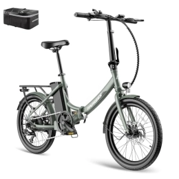 Fafrees Electric Bike Fafrees F20 LIGHT Electric Bike, 20Inch Folding Electric Bicycle for Adults, 14.5Ah / 522Wh Removable Battery E-bike, Shimano 7 Speed, 250W Motor Electric City Bike (Green)