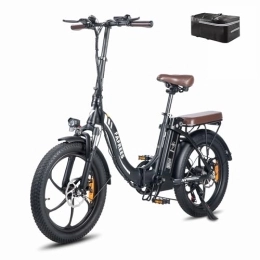 Fafrees  Fafrees F20 PRO Electric Bicycle, 20 * 3.0 Inch Fatbike Folding Electric Bike, 250W Electric Mountain Bike, 36V / 18A Removable Battery, Unisex Adult ebike (Black)