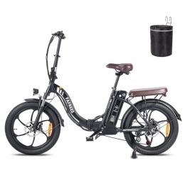 Fafrees  Fafrees F20 PRO Electric Bike, 250W Folding Electric Bicycle, 20 * 3.0 Inch Fatbike, 36V / 18A Removable Battery Ebike, Range 70-130KM, Electric Mountain Bike for Adults (Black)