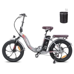 Fafrees Bike Fafrees F20 PRO Electric Bike, 250W Folding Electric Bicycle, 20 * 3.0 Inch Fatbike, 36V / 18A Removable Battery Ebike, Range 70-130KM, Electric Mountain Bike for Adults (Grey)