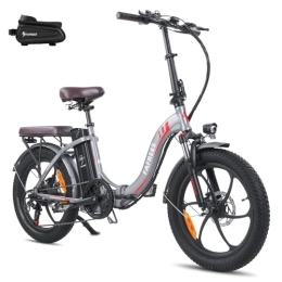 Fafrees Electric Bike Fafrees F20 PRO Fold Electric Bicycles, 250W City Electric Bikes, 20 * 3.0 Inch Fatbike, 36V / 18Ah Battery ebikes, Range 70-130KM, Electric Mountain Bikes for Adults, Grey