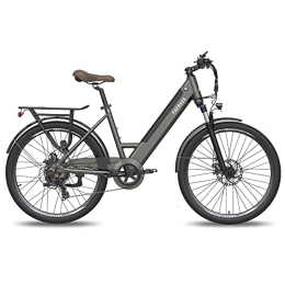 Fafrees Electric Bike Fafrees Official Electric Bike, 26 Inches Electric Bikes with APP, 250W Electric Bicycle for City, 36V 10Ah Removable Battery Low Frame Pedal Assist Ebike, Shimano 7 Speed, UK Legal, F26 Pro Gray