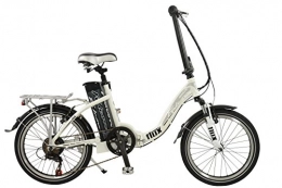 Falcon Flux Unisex Electric Bike Silver, 15" inch aluminium frame, 6 speed easy folding low step zoom front suspension forks