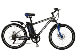 Falcon Bike Falcon Spark Mens' Electric Bike Grey / Blue, 18" inch aluminium frame, 6 speed zoom front suspension forks front and rear mechanical disc brakes